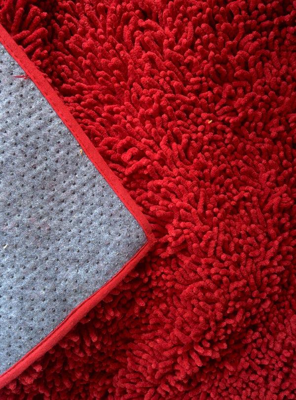 tache home fashion Tache Cotton Chenille Solid Dark Raspberry Red Rug (MAT2032R)