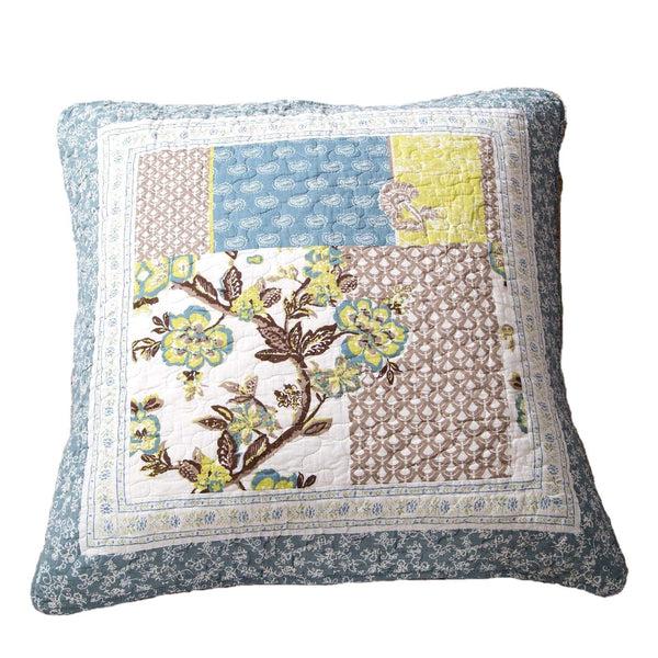 tache home fashion Tache Cotton Cottage Blue Sky Breeze 1-Piece 26x26" Euro Sham (TAJHW-684-26x26)