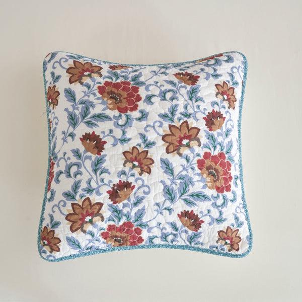 Tache Home Fashion Tache Cotton Floral Jacobean Blue White Old World Garden Cushion Covers 2-Pieces (JHW-936)