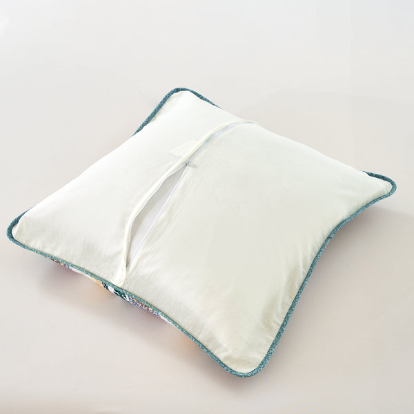 Tache Home Fashion Tache Cotton Floral Jacobean Blue White Old World Garden Cushion Covers 2-Pieces (JHW-936)