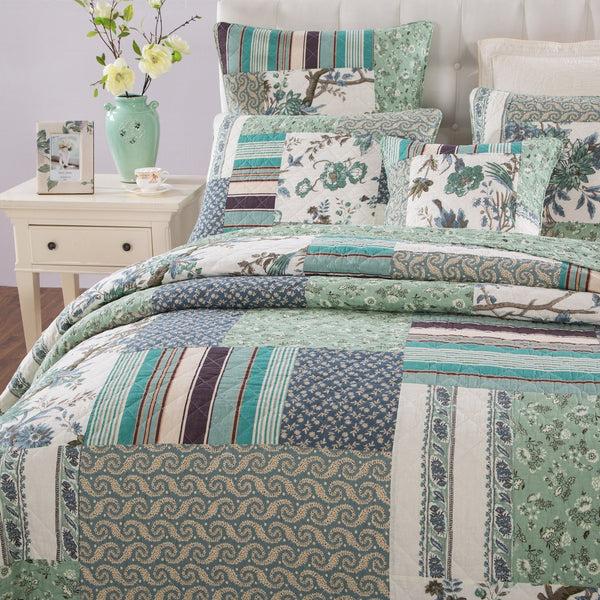 Tache Home Fashion Tache Cotton Forest Glade Quilted Patchwork Bedspread Set (JHW-650)