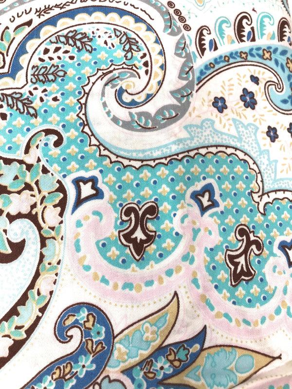 Tache Home Fashion Tache Cotton Frozen Forest Blue Paisley Flat Sheet (2172FLT)