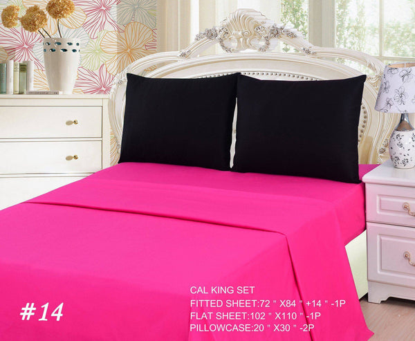 Tache Home Fashion Tache Cotton Hot Pink And Black Bed Sheet Set (BS4PC-BP)