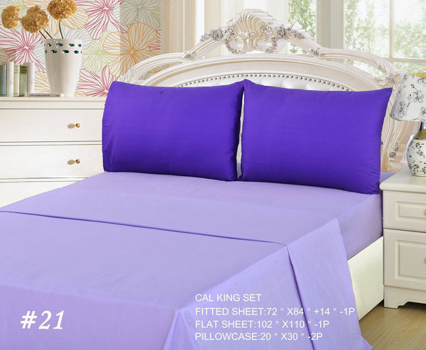 Tache Home Fashion Tache Cotton Lavender Purple Bed Sheet Set (BS4PC-PP)