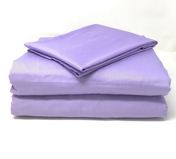 Tache Home Fashion Tache Cotton Lavender Purple Fitted Sheet Flat Sheet (BS3PC-P)