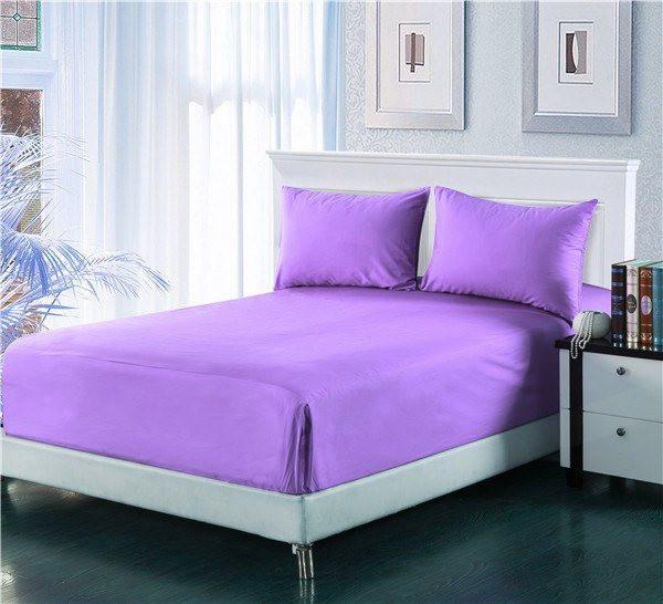 tache home fashion Tache Cotton Lavender Purple Fitted Sheet Flat Sheet (BS3PC-P)