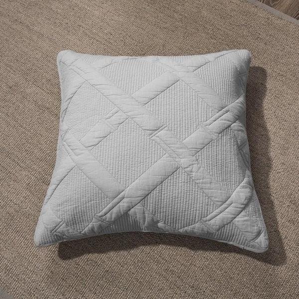 Tache Home Fashion Tache Cotton Light Grey Silver Soothing Pastel Cushion Covers Euro Sham (JHW-862)