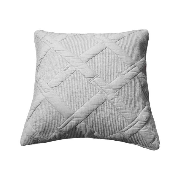 tache home fashion Tache Cotton Light Grey Silver Soothing Pastel Cushion Covers Euro Sham (JHW-862)