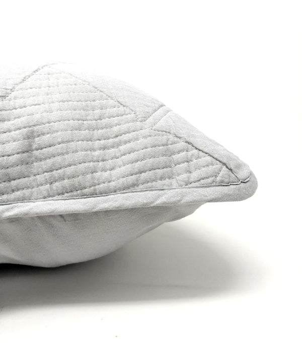 Tache Home Fashion Tache Cotton Light Grey Silver Soothing Pastel Diamond Pillow Sham (JHW-862)