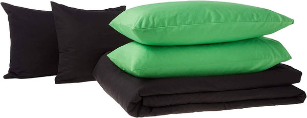 Tache Home Fashion Tache Cotton Lime Green Black Reversible Comforter Set With Zipper Cover