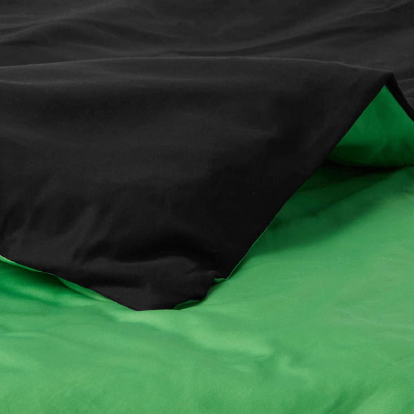 Tache Home Fashion Tache Cotton Lime Green Black Reversible Comforter Set With Zipper Cover