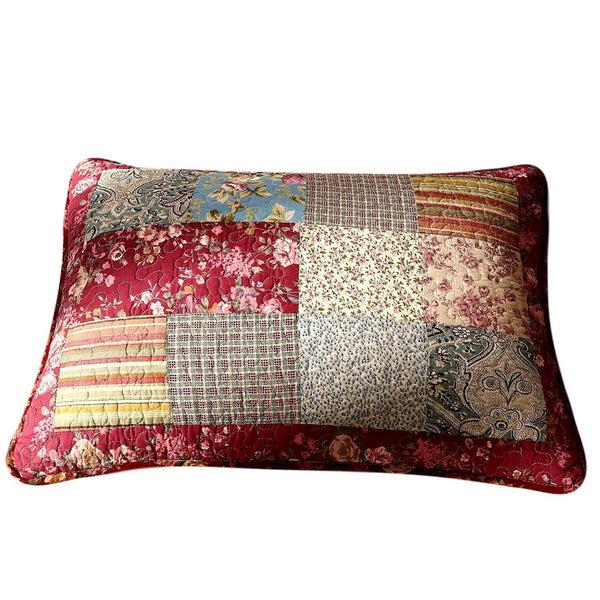 tache home fashion Tache Cotton Patchwork Beige Burgundy Paisley Floral Fairy Tale Tea Party Pillow Sham (DXJ103443)