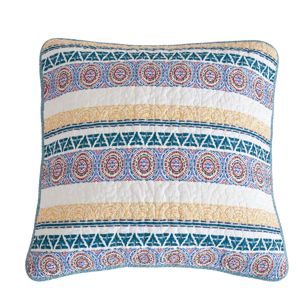 tache home fashion Tache Cotton Patchwork Blue Yellow Old World Hummingbirds Garden Euro Sham (JHW-936)