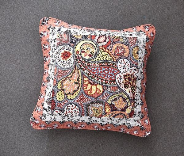 Tache Home Fashion Tache Cotton Patchwork Paisley Floral Bohemian Mosaic Paradise Euro Sham (JHW-933)