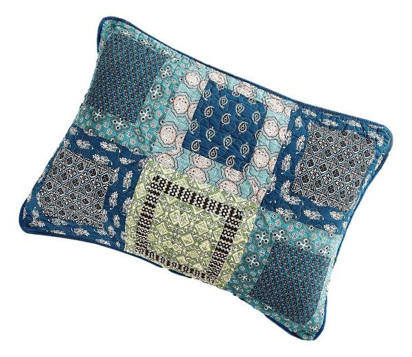 tache home fashion Tache Cotton Patchwork Teal Blue Green Paisley Bohemian Ocean Pillow Sham (JHW-888)