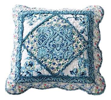 tache home fashion Tache Cotton Patchwork White Blue Floral Scalloped Petal Dance Cushion Covers Euro Sham (JHW-646)
