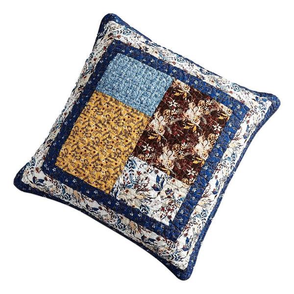 tache home fashion Tache Cotton Patchwork White Blue Yellow Brown Floral Prairie Sunset Euro Sham (JHW-887)