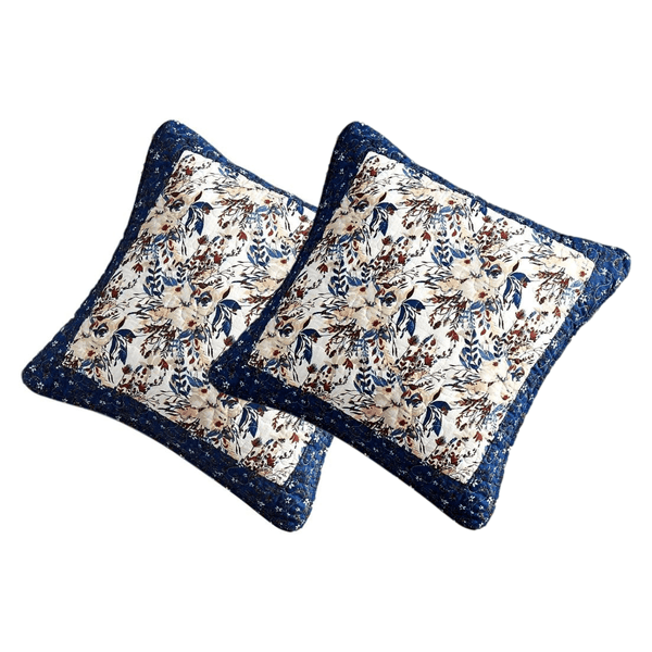 tache home fashion Tache Cotton Patchwork White Blue Yellow Brown Floral Prairie Sunset Cushion Cover 2-Pieces (JHW-887)