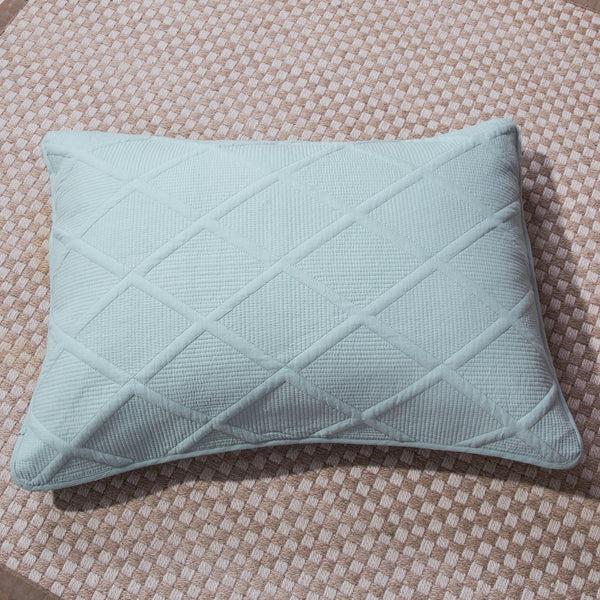 Tache Home Fashion Tache Cotton Seafoam Blue Soothing Pastel Diamond Pillow Sham (JHW-856)