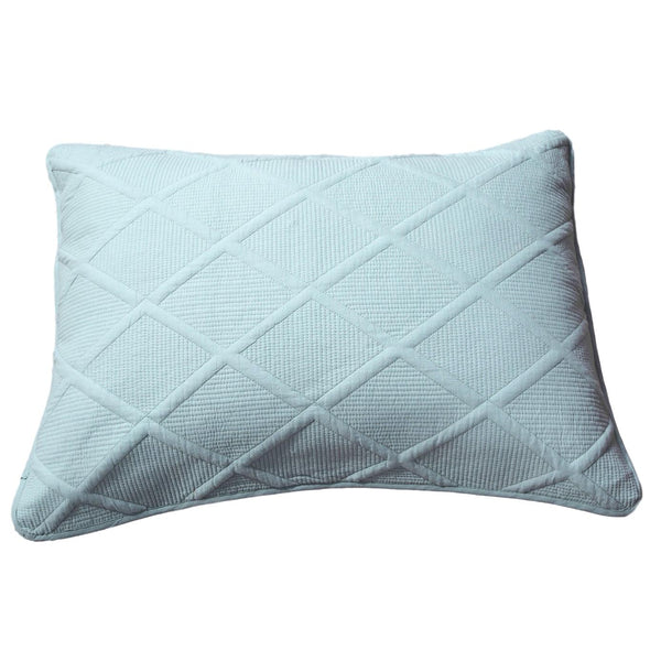 tache home fashion Tache Cotton Seafoam Blue Soothing Pastel Diamond Pillow Sham (JHW-856)