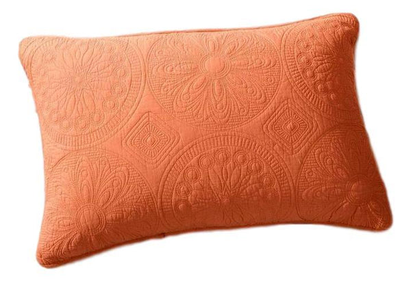 tache home fashion Tache Cotton Stone Washed Rustic Orange Medallion Tuscany Sunrise Pillow Sham (JHW-595)
