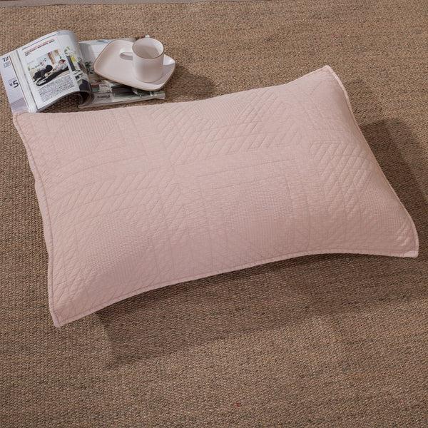 Tache Home Fashion Tache Cotton Stone Washed Soothing Pastel Rustic Blush Pink Diamond Pillow Sham (JHW-863)