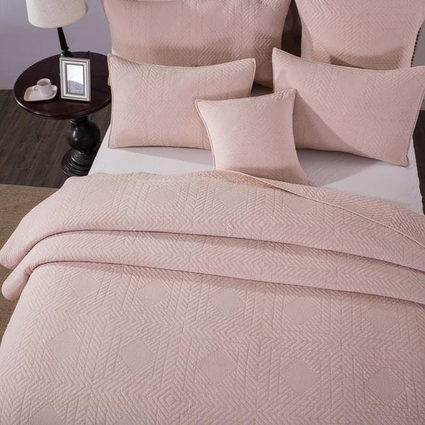 Tache Home Fashion Tache Cotton Stone Washed Soothing Pastel Rustic Blush Pink Diamond Pillow Sham (JHW-863)