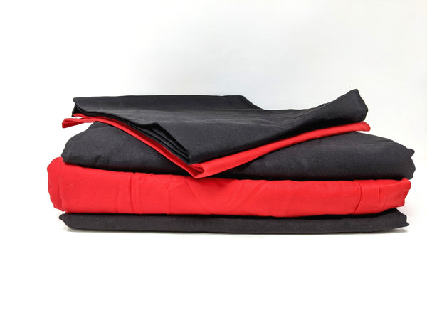 Tache Home Fashion Tache Cotton Vibrant Red And Black Bed Sheet Set (BS4PC-BR)