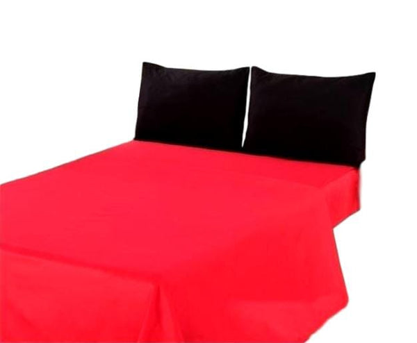 tache home fashion Tache Cotton Vibrant Red and Black Bed sheet set (BS4PC-BR)