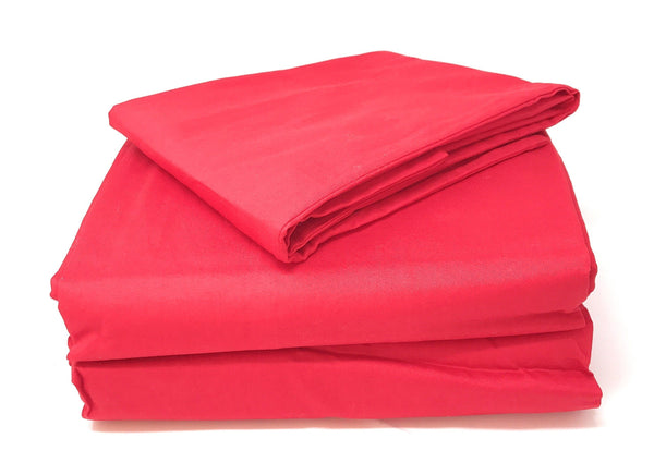 Tache Home Fashion Tache Cotton Vibrant Red Fitted Sheet Flat Sheet (BS3PC-R)