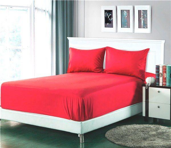 tache home fashion Tache Cotton Vibrant Red Fitted Sheet Flat Sheet (BS3PC-R)