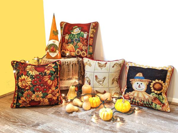 Tache Home Fashion Tache Country Farmhouse Rooster Hens Woven Tapestry Throw Pillow Cover (13139CC)