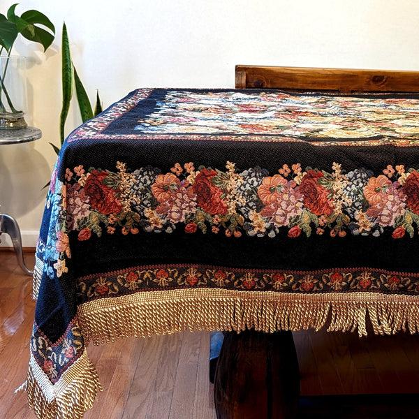 tache home fashion Tache Country Rustic Floral Black Midnight Awakening Tablecloth (3089BL)