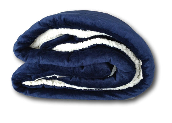 Tache Home Fashion Tache Dark Navy Blue Sherpa Winter Night Micro Fleece Throw Blanket (SMF5060BL)