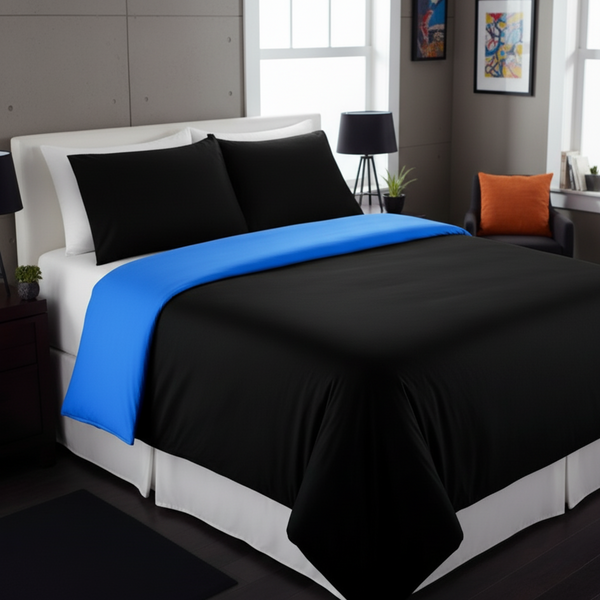 tache home fashion Tache Deep Blue Black Reversible Duvet Cover Set (DC36PC-BB)