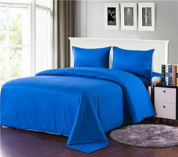 Tache Home Fashion Tache Deep Blue Cotton Duvet Cover Set (2-3PDUV-Blue)