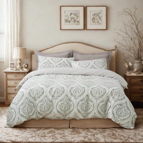 tache home fashion Tache Dreamy Moon Sky Ogee Damask Heather Gray White Duvet Cover (TB300)
