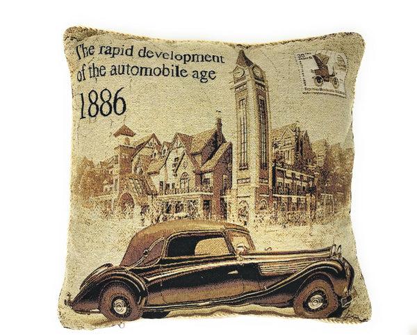 tache home fashion Tache Drive Benz into Town Big Ben London Postcard Vintage Throw Pillow Cover (16543)