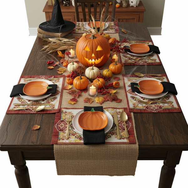 Tache Home Fashion Tache Elegant Burgundy Ornate Paisley Woven Tapestry Placemat Set (18194)