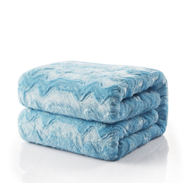 Tache Home Fashion Tache Faux Fur Blue Sky Soft Throw Blanket (#8)