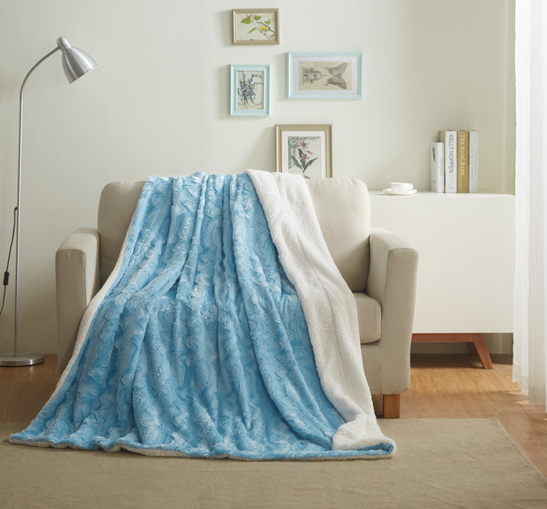 tache home fashion Tache Faux Fur Blue Sky Soft Throw Blanket (#8)