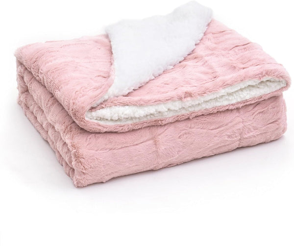 Tache Home Fashion Tache Faux Fur Dusty Muted Pink Throw Blanket (#7)