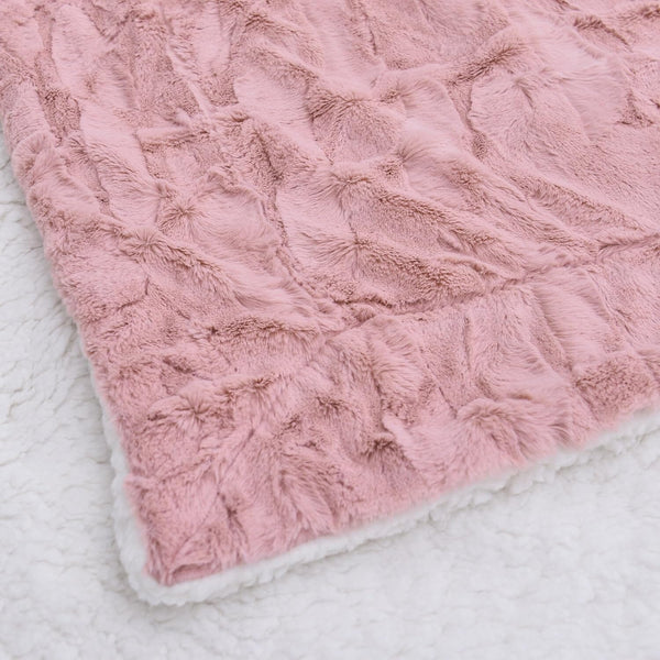 Tache Home Fashion Tache Faux Fur Dusty Muted Pink Throw Blanket (#7)