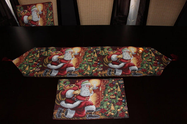 Tache Home Fashion Tache Festive Down The Chimney Woven Tapestry Table Runners (DB11533)