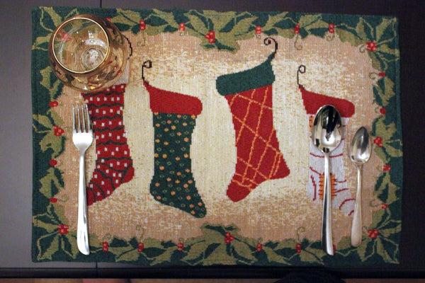 tache home fashion Tache Festive Hang My Stockings By the Fireplace Placemat Set of 4 (12910PM) tache home fashion Tache Festive Hang My Stockings By the Fireplace Placemat Set of 4 (12910PM)
