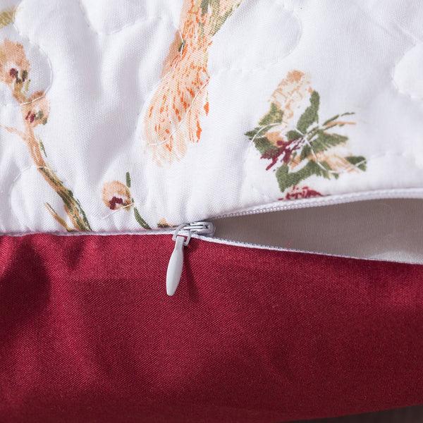 Tache Home Fashion Tache Floral Hummingbirds Burgundy White Vintage Rose Garden Cushion Covers Euro Sham (SD-7676)