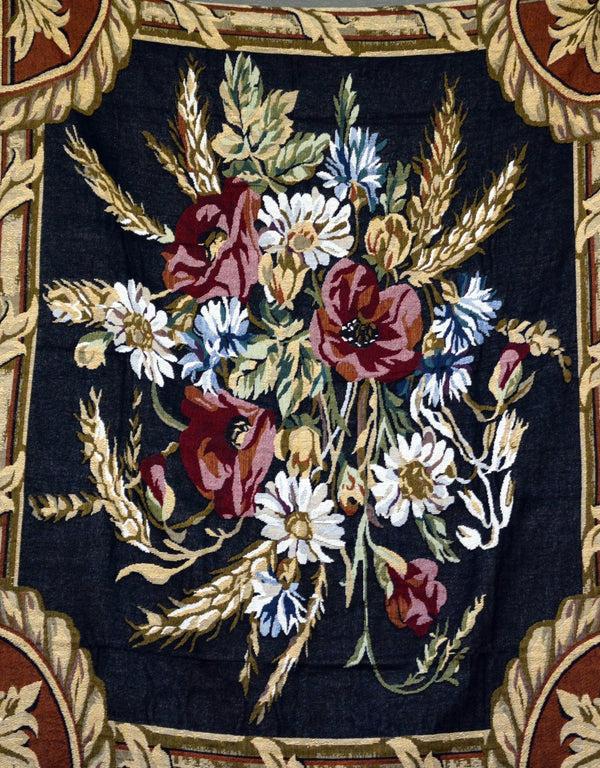 Tache Home Fashion Tache Floral Wheat Bouquet Harvest Tapestry Throw With Fringe (1358)
