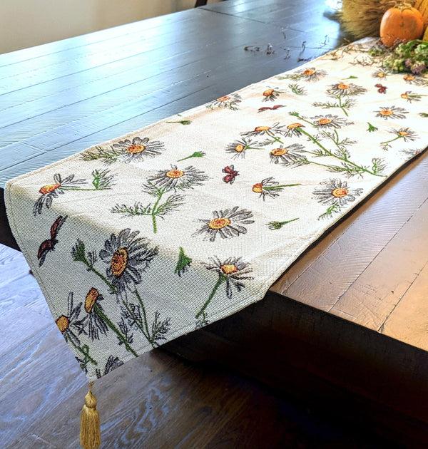 tache home fashion Tache Floral Yellow Daisies Ladybugs Ivory Woven Tapestry Table Runner (18114) tache home fashion Tache Floral Yellow Daisies Ladybugs Ivory Woven Tapestry Table Runner (18114)