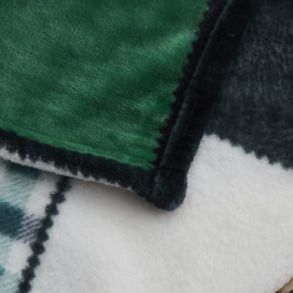 Tache Home Fashion Tache Forest Green Plaid Flannel Throw Blanket (4023)