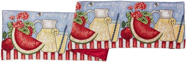 Tache Home Fashion Tache Fruity Drinks Watermelon Lemonade Woven Tapestry Table Runners (13082TR)